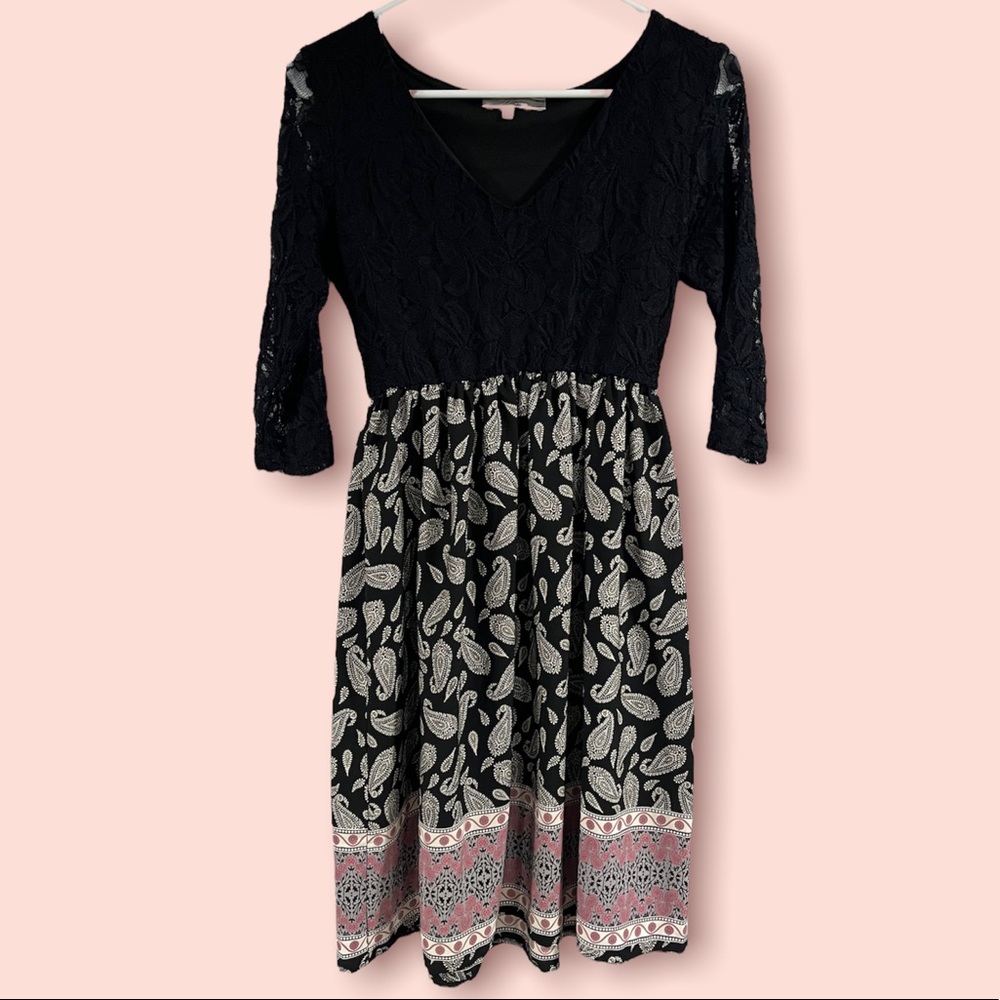 Mia + Tess Women’s Scoop Neck Floral Knit Summer Dress Size S